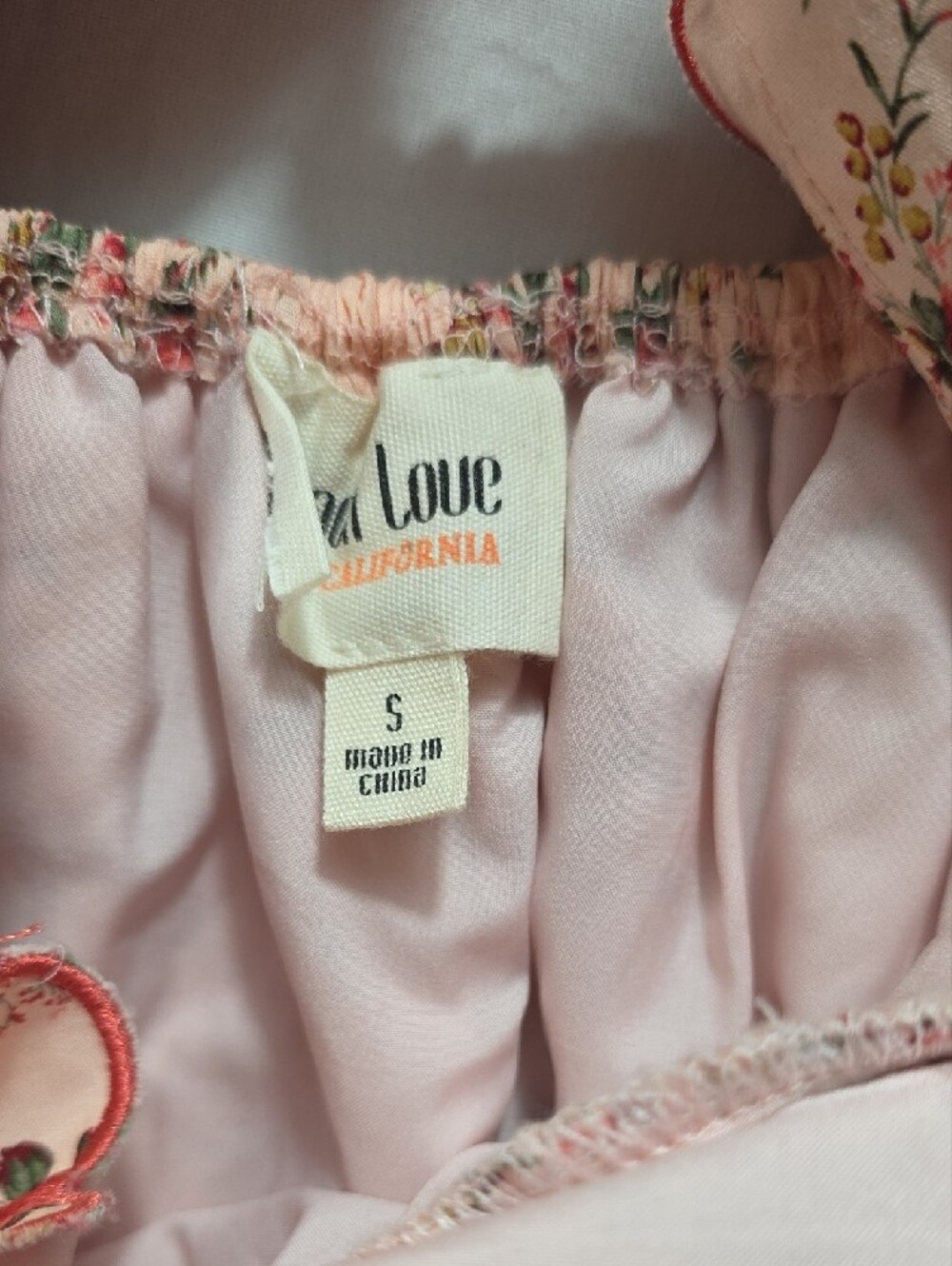 Peach Love California Pink Floral Puff-Sleeve Tea Dress - Picture 4 of 5